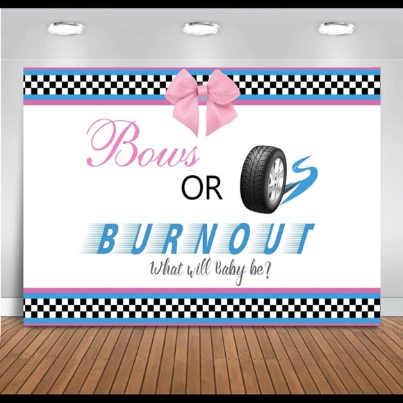 Other - Bows or Burnouts Gender Reveal Backdrop